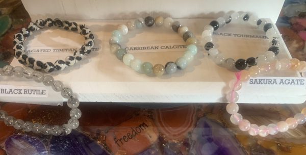 Natural Crystals-Gemstone Jewelry Elastic Beaded Stretch Bracelets $8