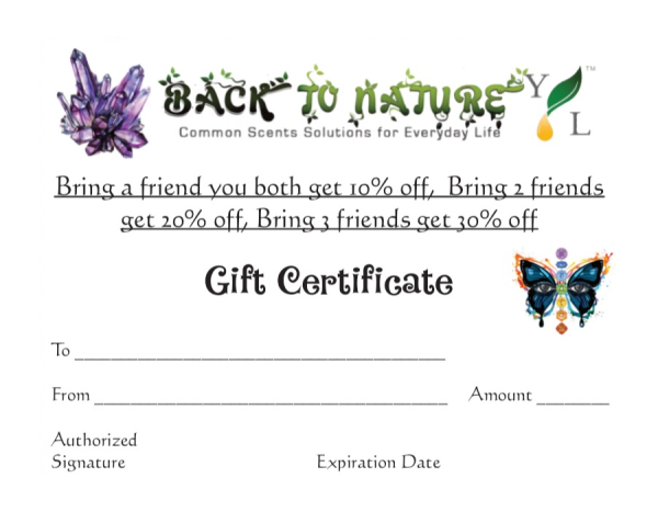 $50 Gift Certificate Back To Nature